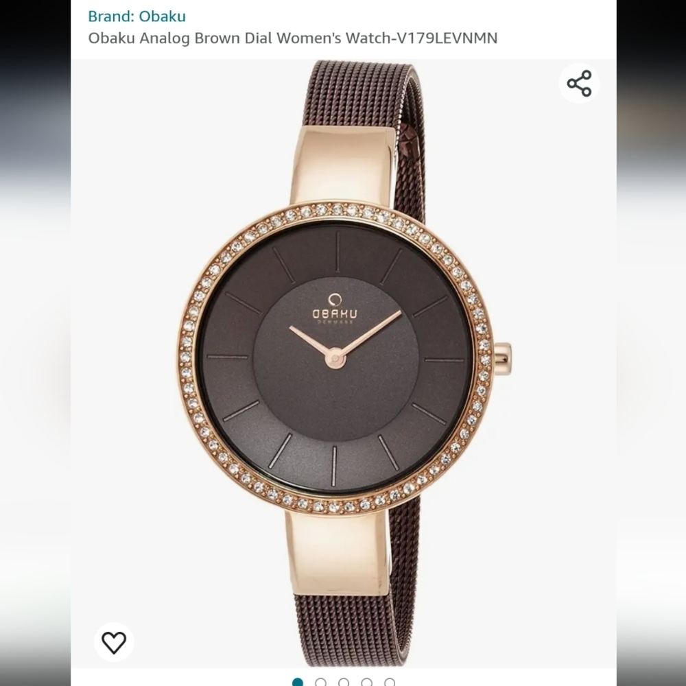 Obaku Analog Brown Dial Women's Watch-V179LEVNMN